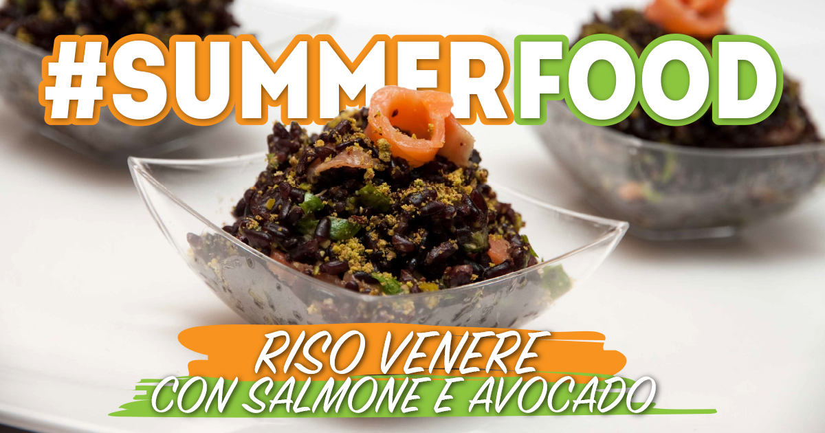 #summerfood: riso venere con salmone e avocado